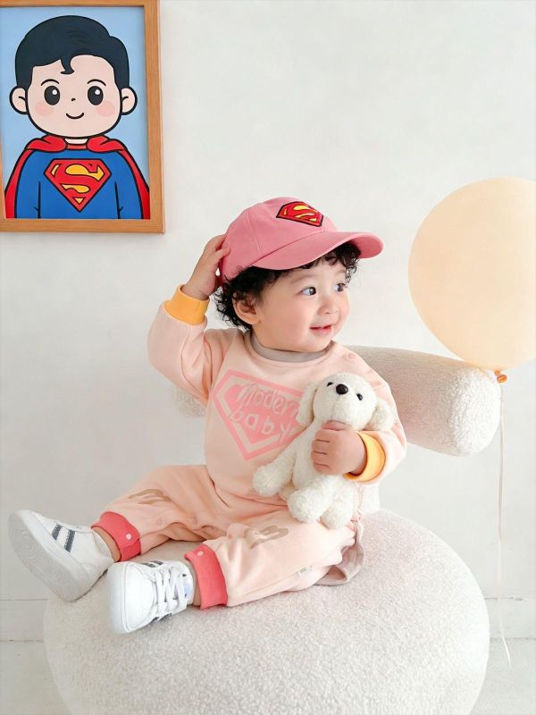 可拆式披風-撞色超人造型連身裝(2色) 