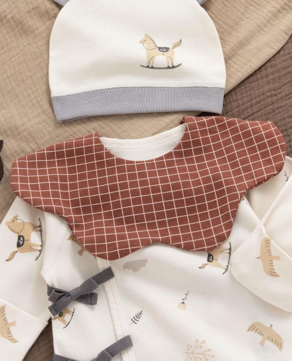 新生兒搖搖馬純棉反包手半背衣 