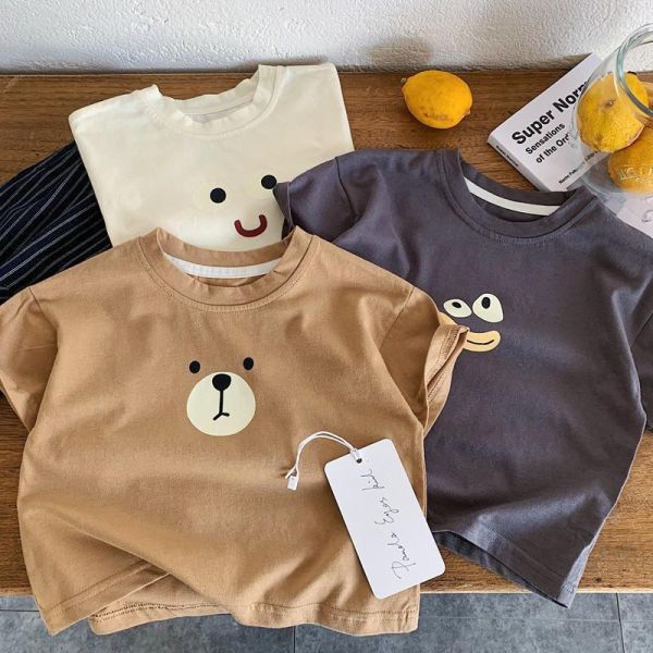 可愛表情印花素色上衣 