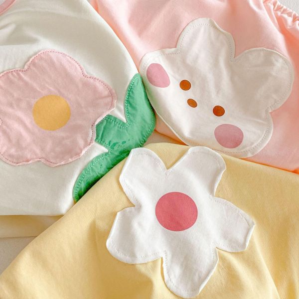 細肩綁帶可愛貼布連身裝 