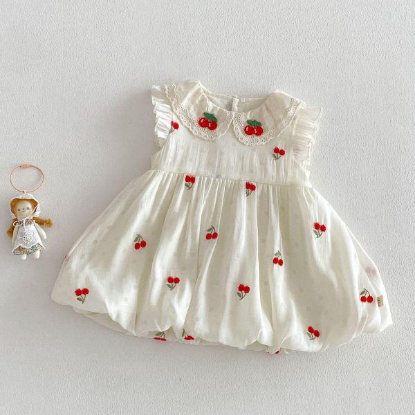 姊妹款櫻桃娃娃領洋裝/包屁衣 