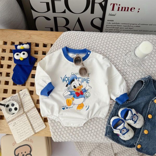 Q版唐老鴨印花棉質包屁衣 