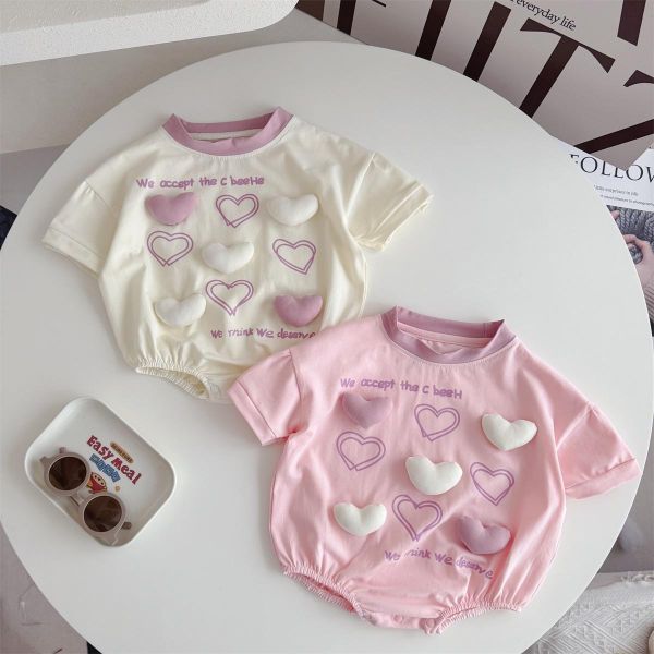 立體愛心可愛印花包屁衣(2色) 