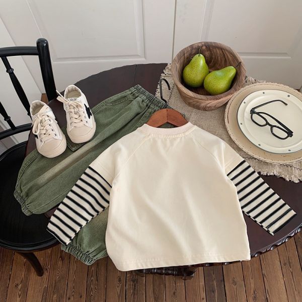 日系狗狗假兩件薄上衣 