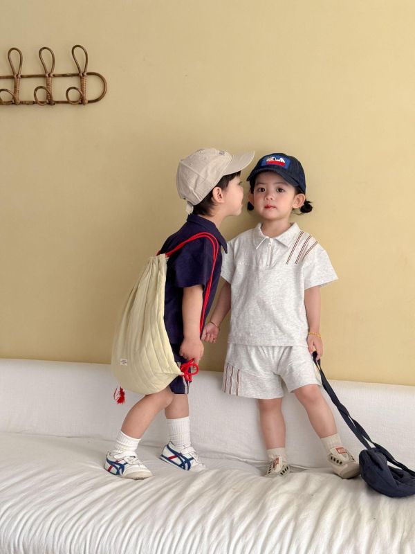 運動風polo斜紋兩件式套裝 