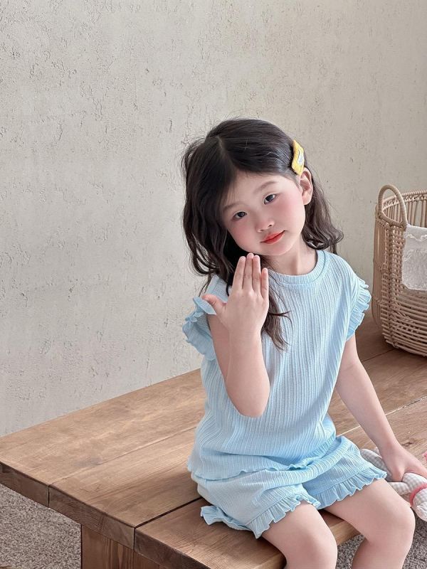 素色荷葉邊透氣可外穿居家套裝(6色) 