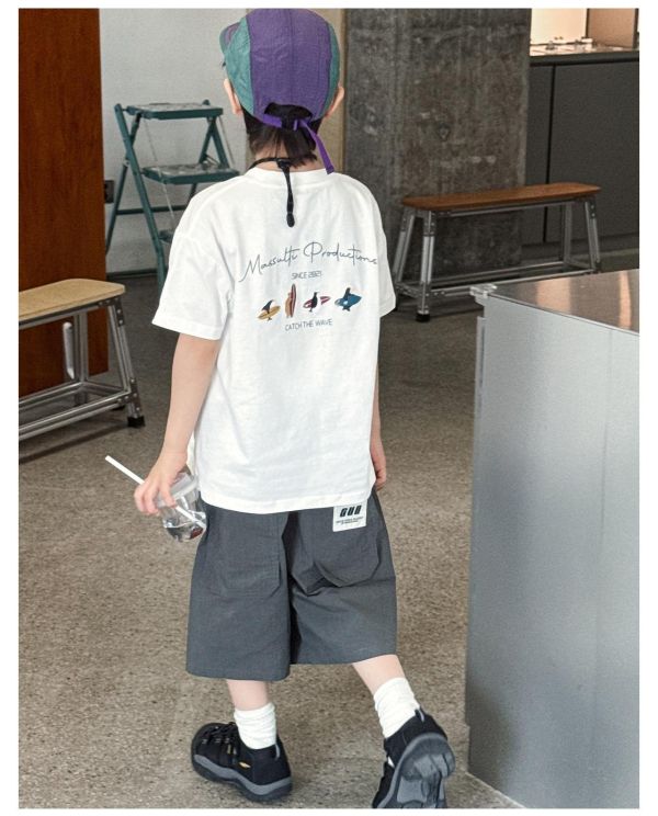 日系衝浪字母印花T恤上衣 