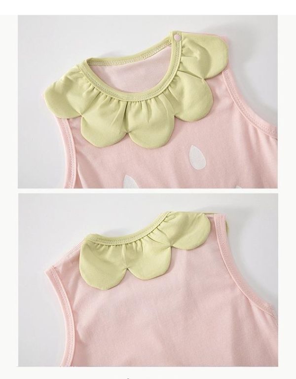 新生兒草莓花瓣領連身裝(2色) 