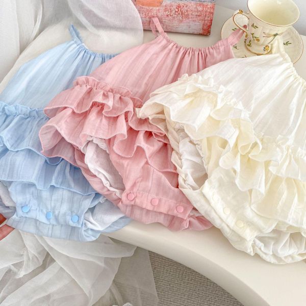 甜美糖果色細肩蛋糕包屁裙 