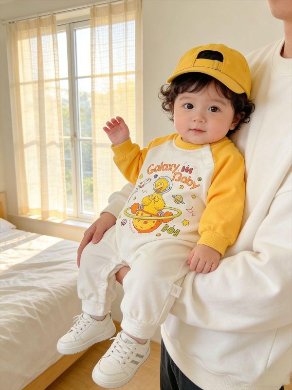 可愛Elmo印花拼袖連身裝(3色) 