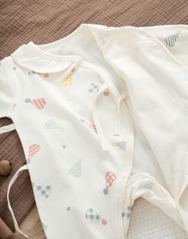 新生兒生日帽印花包屁衣/連身裝 