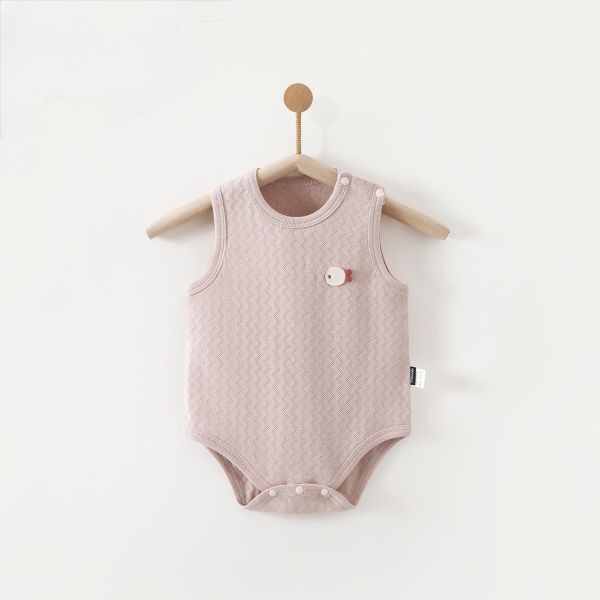 新生兒透膚貼布背心式包屁衣 