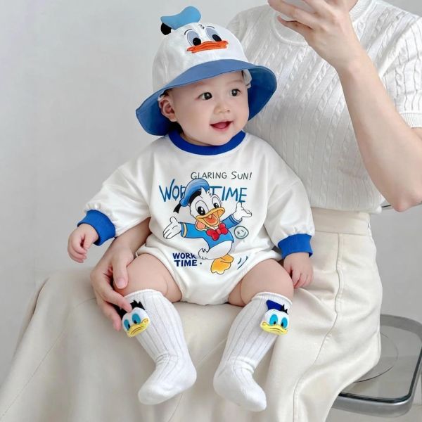 Q版唐老鴨印花棉質包屁衣 