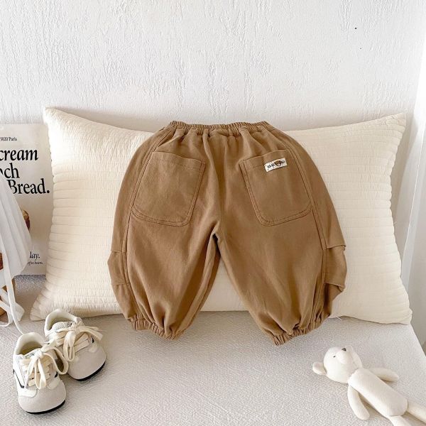 百搭素色小標素色束口褲 