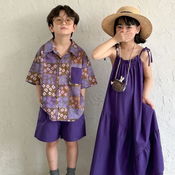 男女童兄妹裝渡假套裝/洋裝 