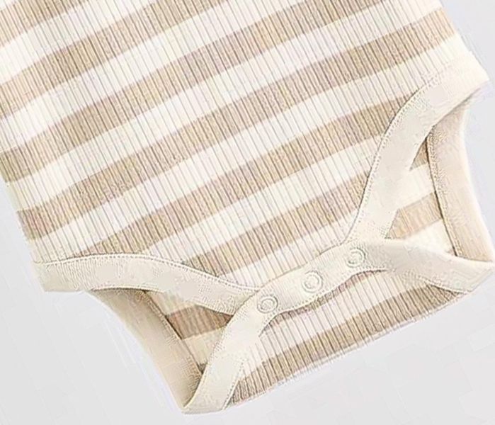 信封領螺紋小熊彈力包屁衣 