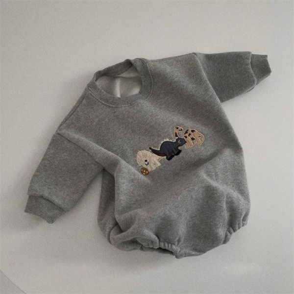恐龍刺繡素色包屁衣 