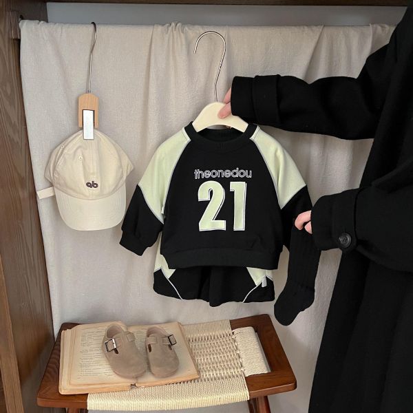 酷帥運動風21撞色兩件套套裝 