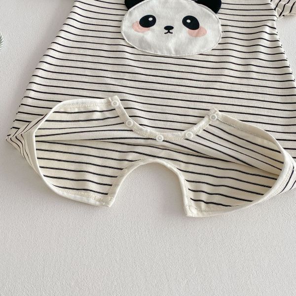 條紋貓熊/大象布標彈力連身裝 