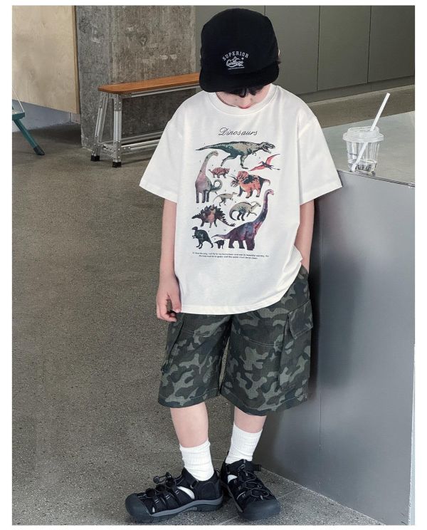 溫變色恐龍印花T恤上衣 