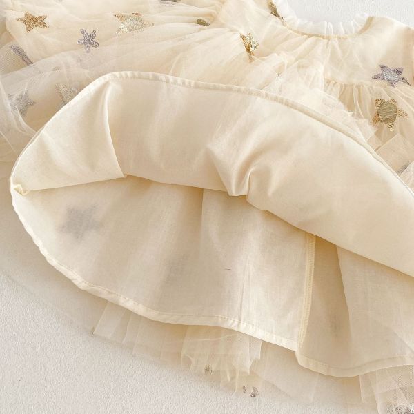 星星公主網紗澎袖洋裝 