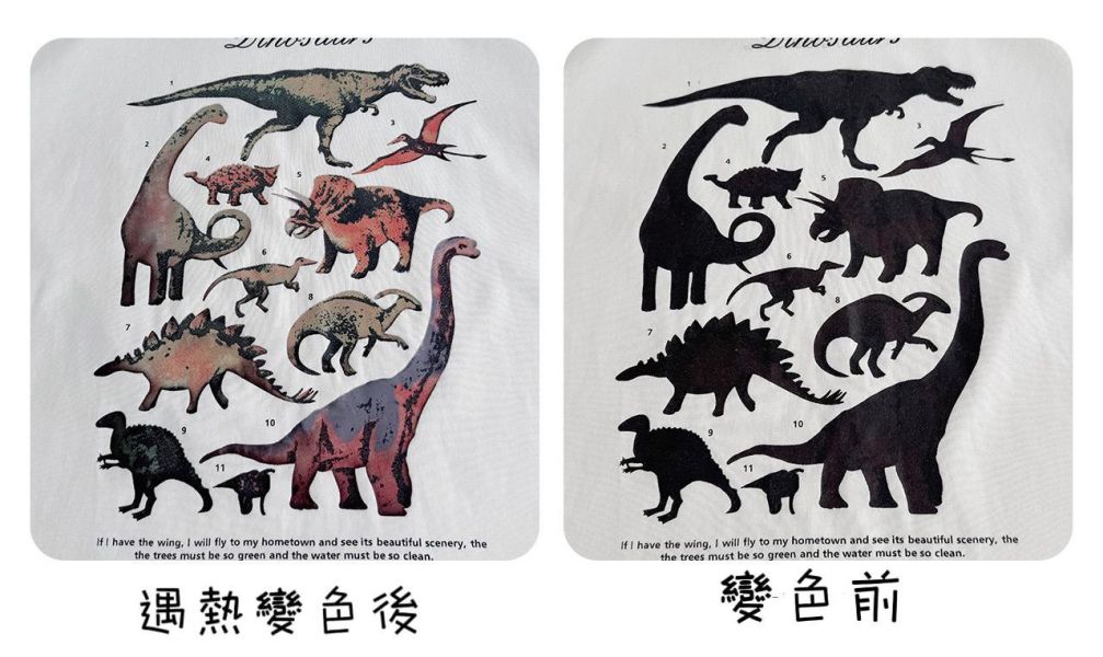 溫變色恐龍印花T恤上衣 