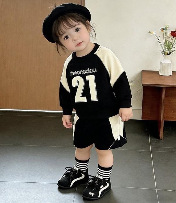 酷帥運動風21撞色兩件套套裝 