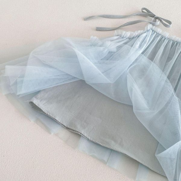 甜美蝴蝶結綁繩網紗連身裙 