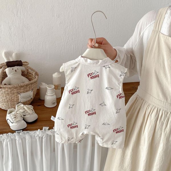 可拆式領帶-個性字母翻領連身裝 