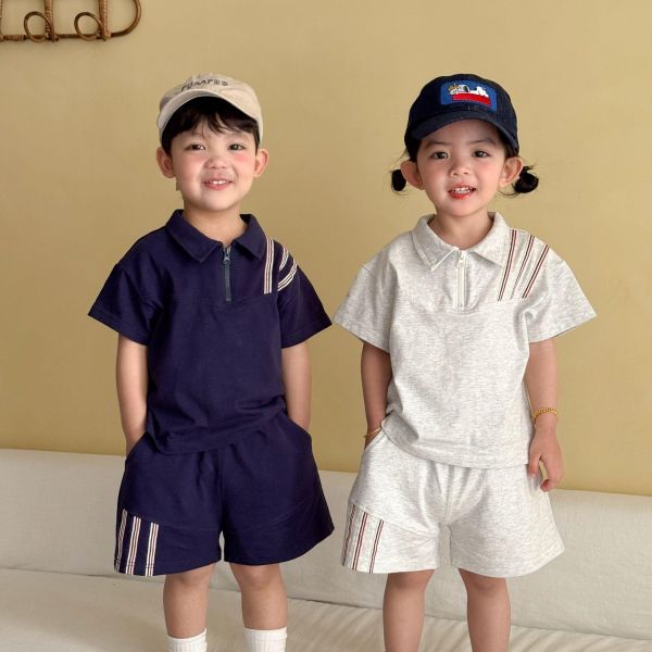 運動風polo斜紋兩件式套裝 