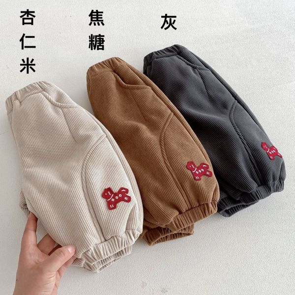 『現貨100cm』小馬刺繡燈芯絨加厚長褲 