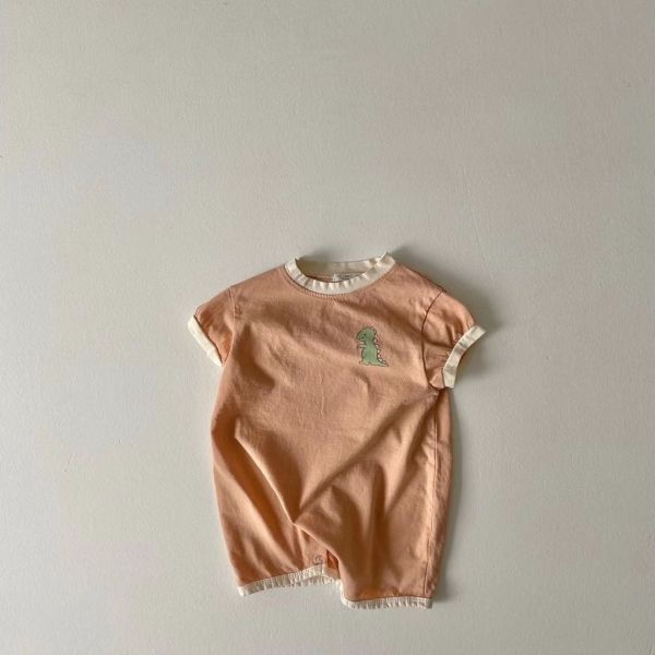 恐龍印花滾邊寬鬆連身裝 