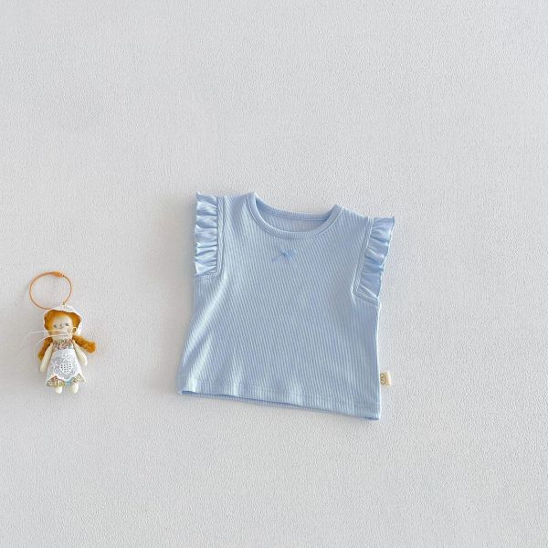 素色木耳邊打底背心 