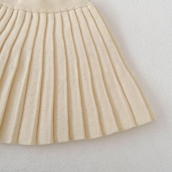 百搭素色針織百褶裙 