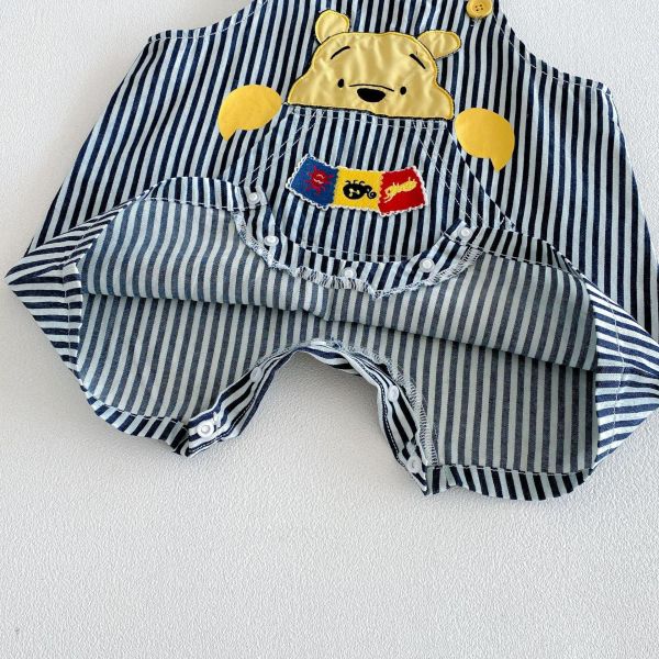 大象撞色背心/維尼豎條紋吊帶褲 