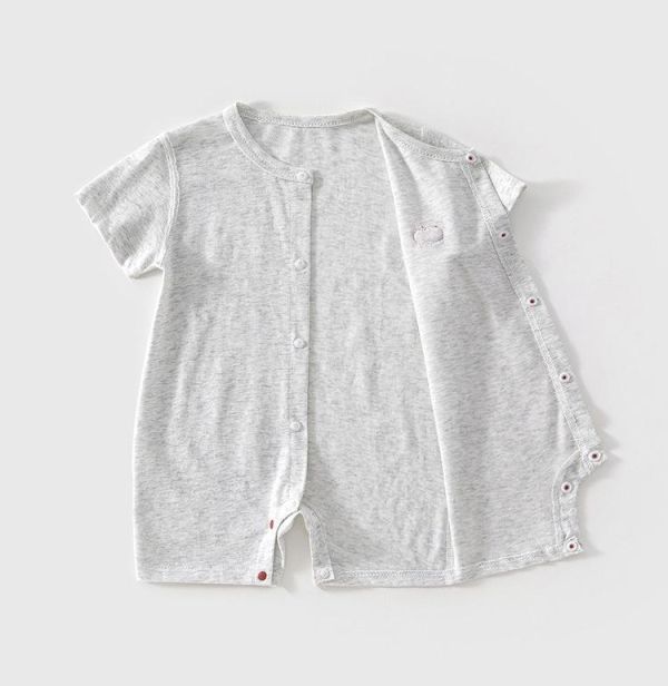 新生兒夏季素色蘋果紅釦連身裝(3色) 