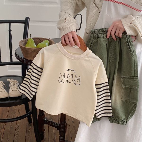 日系狗狗假兩件薄上衣 