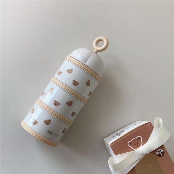 韓風超美三層外出奶粉盒 