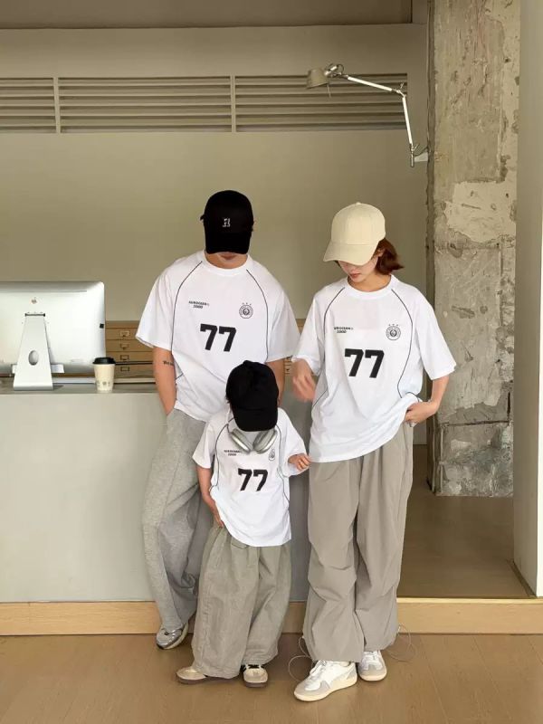 親子運動風77印花寬鬆上衣 