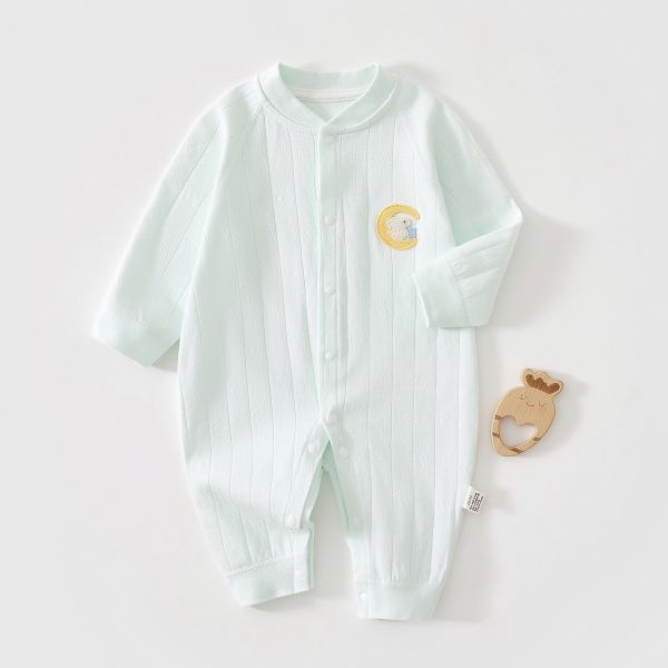 新生兒月亮兔子布標開釦連身裝(4色) 