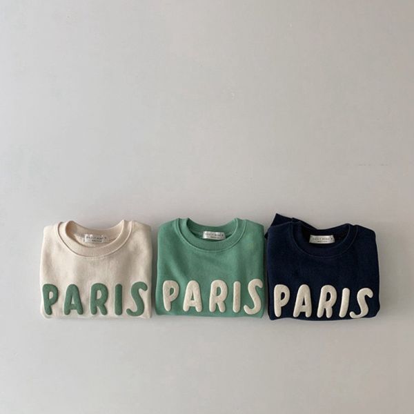 PARIS極簡字母圓領上衣 
