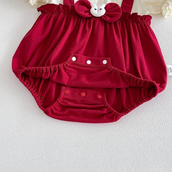 假兩件兔子蝴蝶結包屁衣 