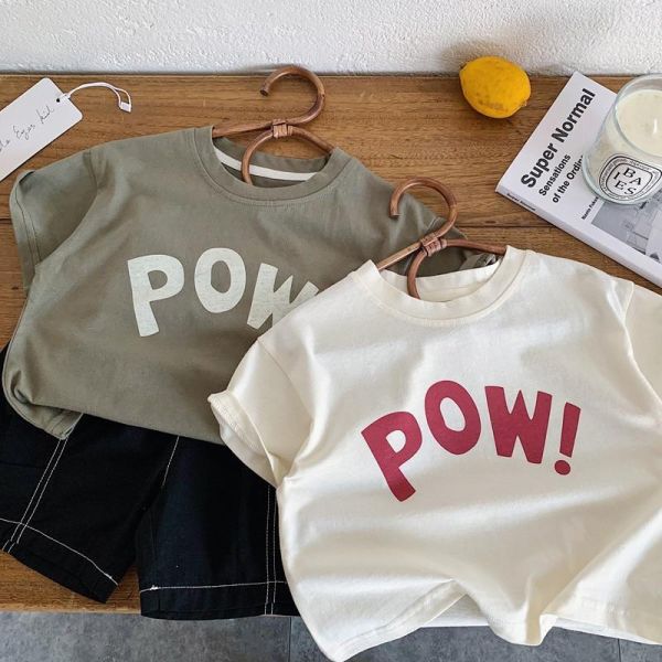 POW!字母印花素色上衣 