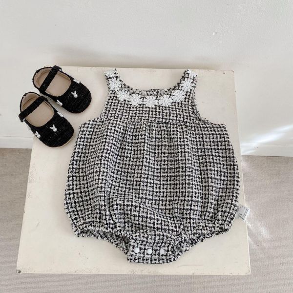 姊妹款小香風格紋包屁衣/洋裝 