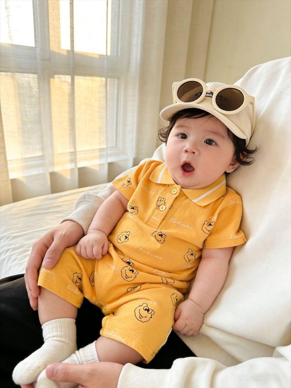 Boom!可愛印花翻領連身裝(2色) 