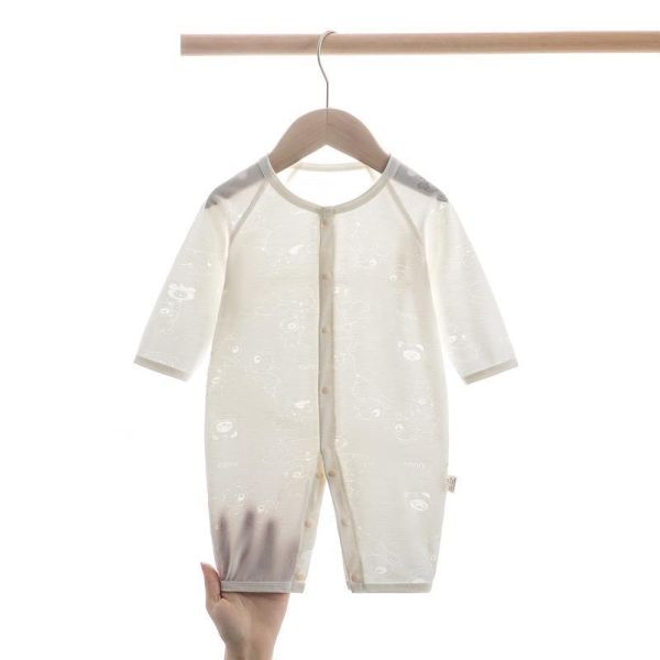 新生兒燒花透氣超薄短袖/長袖連身裝 