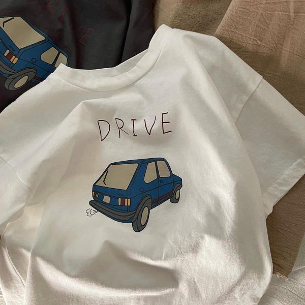 日系汽車印花休閒上衣 
