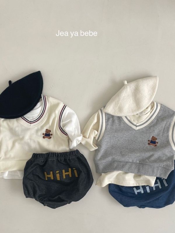 學院風小熊刺繡背心 