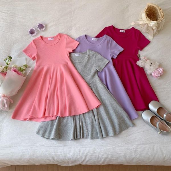 素色彈力針織大裙擺洋裝(4色) 