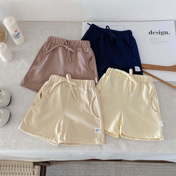 百搭素色綁繩式高腰短褲 